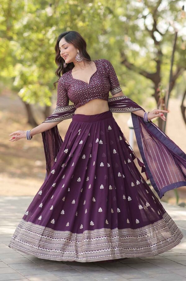 Heavy Sequence Work Blooming Designer Lehenga Choli - Image 2
