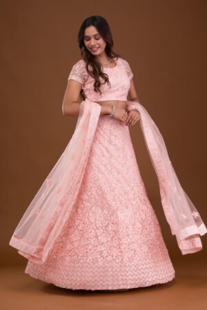 Sequins Net Readymade Lehenga