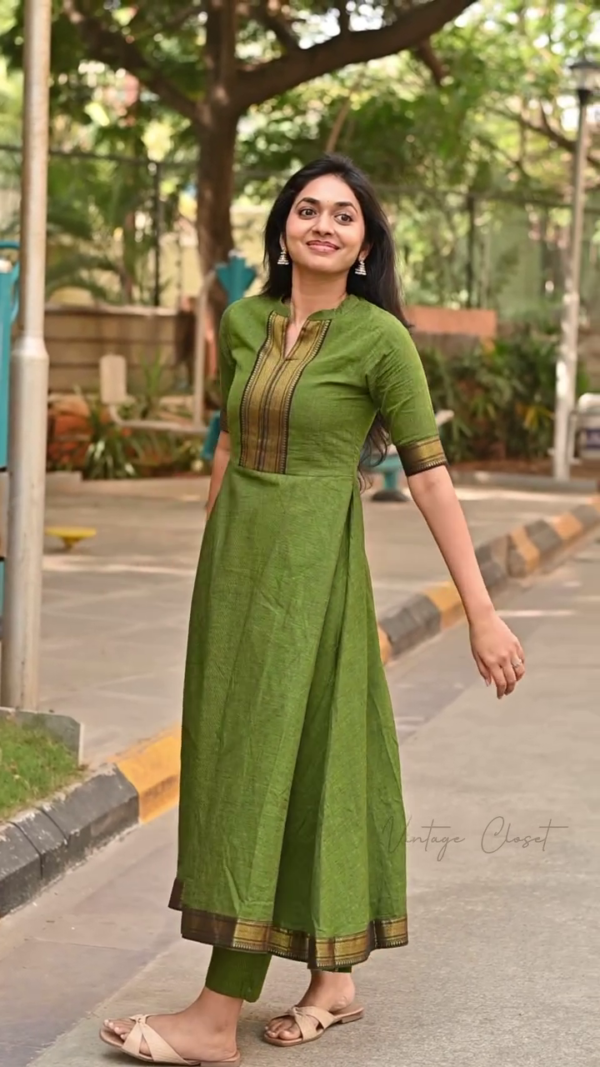 Lace inserts Detail Pure Cotton Midi Ethnic Dress - Image 4