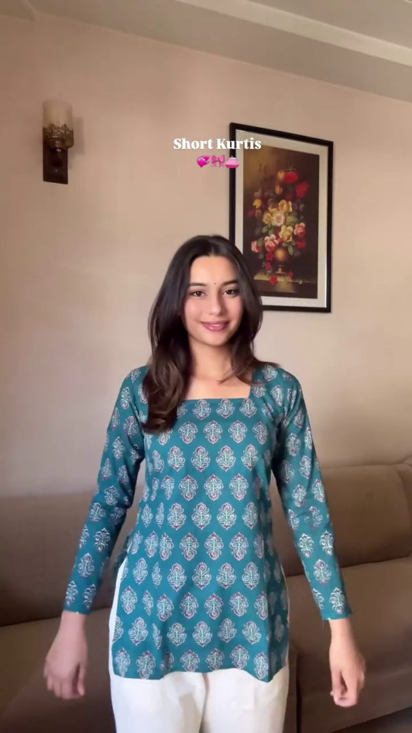 Blue & White Ethnic A-Line Midi Ethnic Dress - Image 4