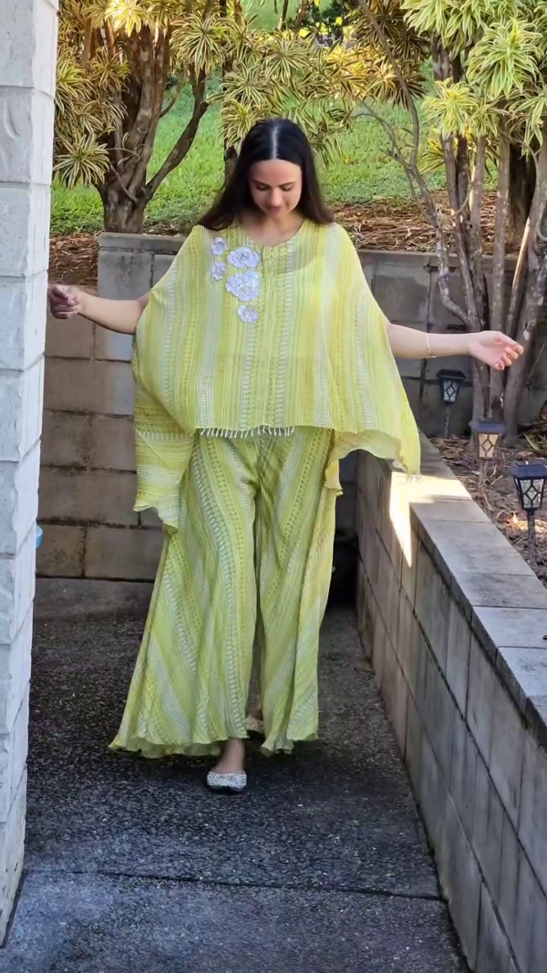 Striped Kurta with Palazzos - Image 2