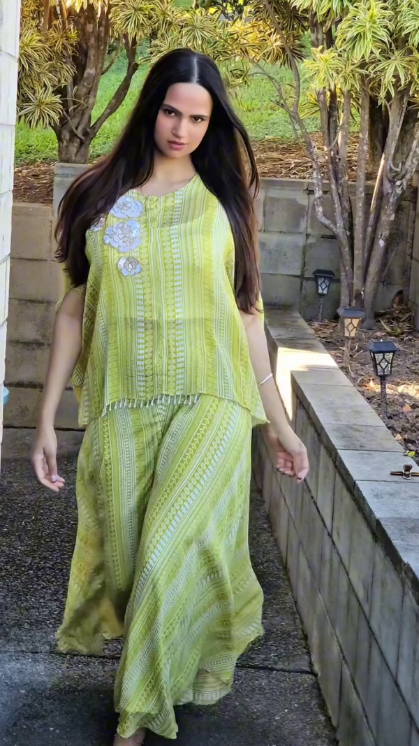 Striped Kurta with Palazzos - Image 4