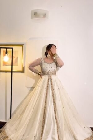 Floral Print Georgette Stitched Gown