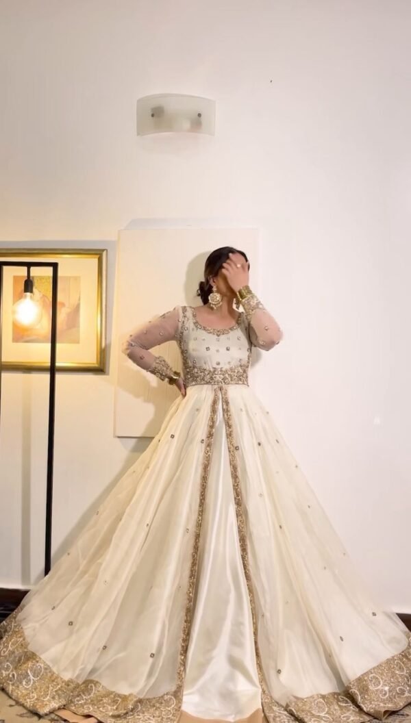 Floral Print Georgette Stitched Gown