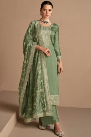 Latest heavy indian suits Green