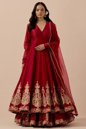 Ethnic Motifs Embroidered Regular Thread Work Kurta with Trousers & Dupatta