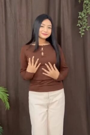 Full Sleeve Cut-Out Keyhole Top