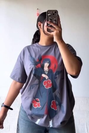 Anime Graphic Oversized T-Shirt – Uchiha Itachi Edition