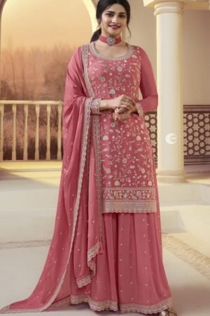 Women Embroidery With Codding Work with Dupatta Sharara Set