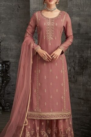 Ganpati New Embroidery Work Red Kurta & Pant With Dupatta Set