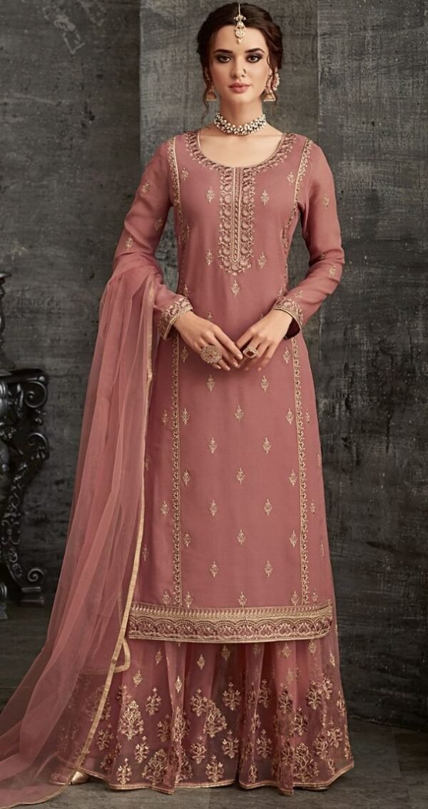 Ganpati New Embroidery Work Red Kurta & Pant With Dupatta Set