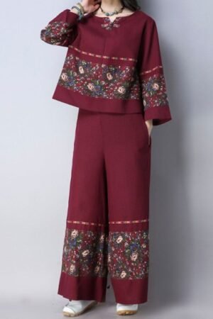 NEW ARRIWAL REYON EMBROIDERED TOP AND BOTTOM CO ORD SET FOR WOMEN
