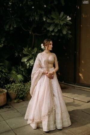 Georgette Embroidered Semi-Stitched Bridal New Lehenga Choli with Dupatta