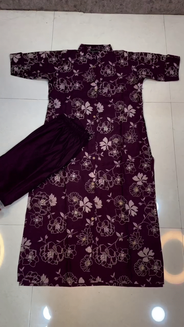 New Trendy Cotton Printed Kurta with Bottomwear Set
