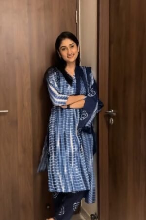 Blue Tie-Dye Kurta Set with Dupatta