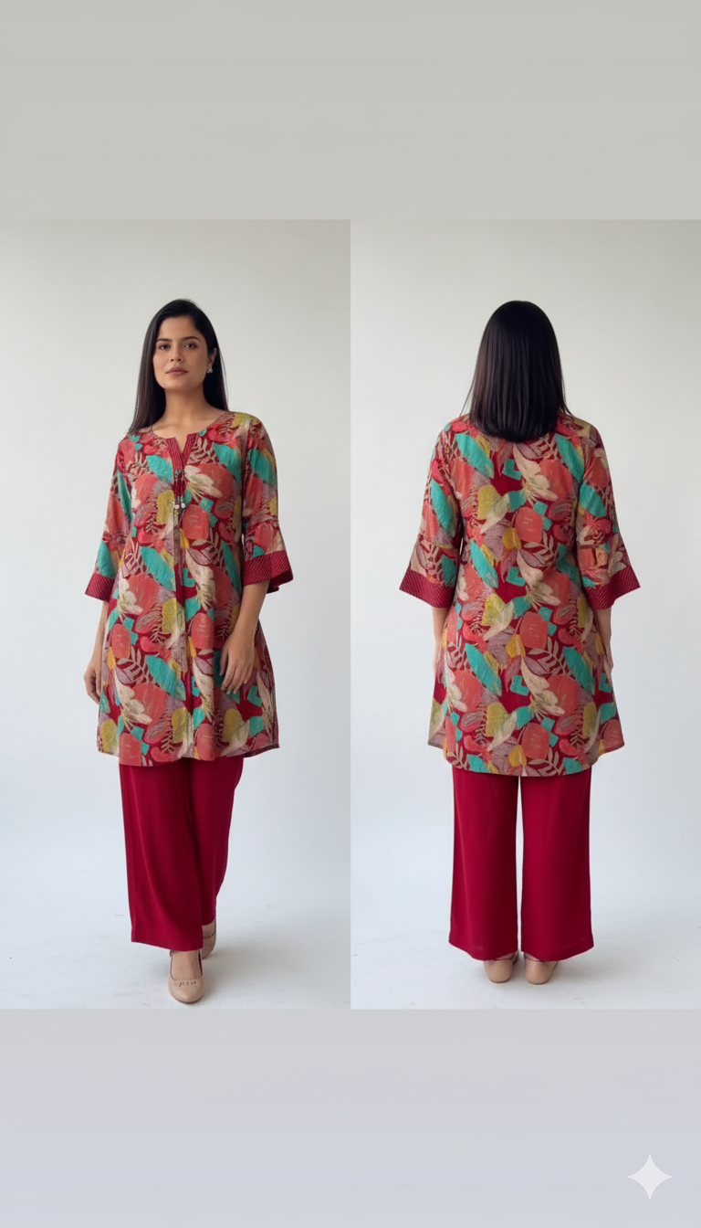 Straight Alia Cut Kurta Set with Embroidered Yoke and Border – A Blend of Elegance & Contemporary Charm