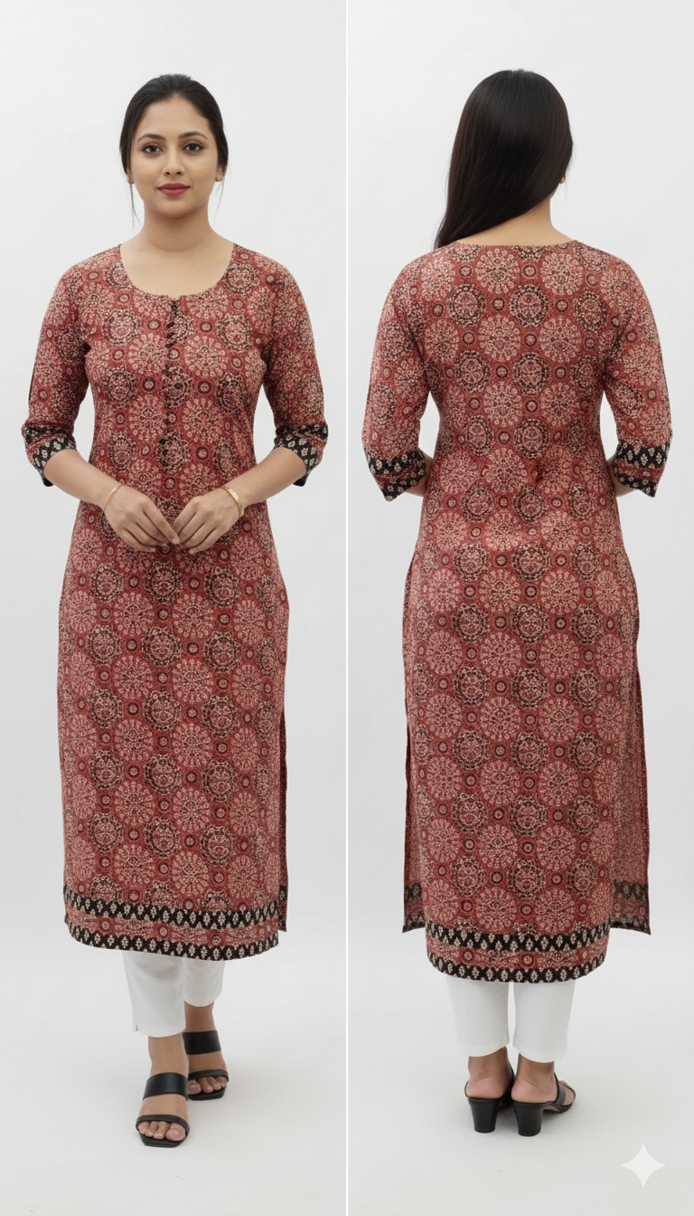 Women's Cotton Blend Printed Kurta and Pant Set – Stylish Ethnic Wear for Every Occasion