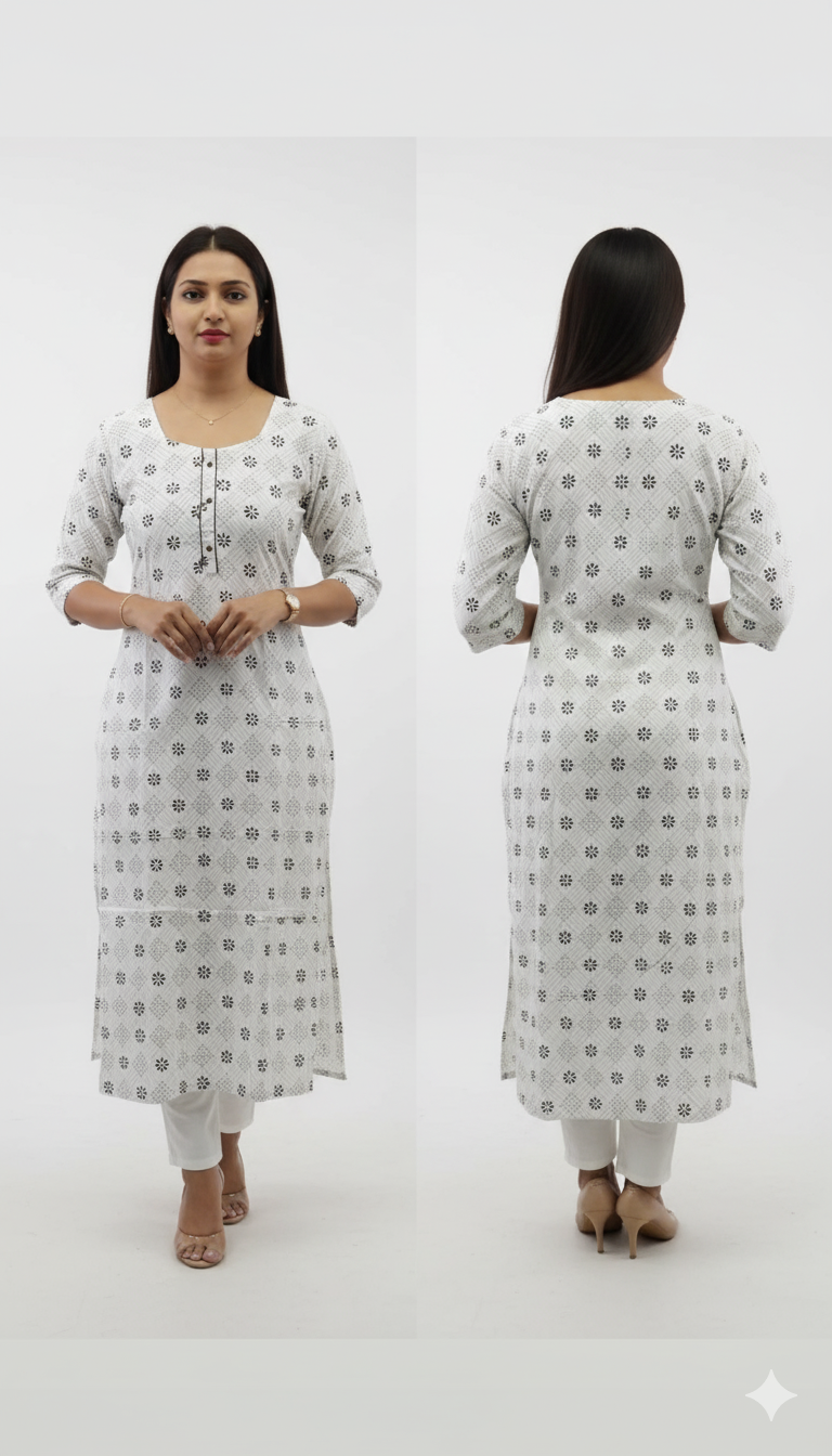 Women’s Floral Print Straight Kurta with Pants – Elegant Ethnic Wear for Every Occasion
