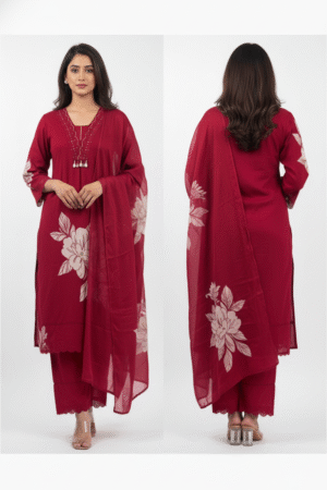 Women Pure Silk Kurta Pant Attached Dupatta Set – Luxurious Ethnic Elegance