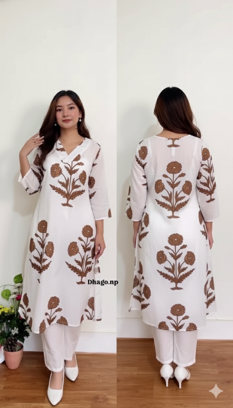 Women’s Pure Cotton Kurta Palazzo Set – Effortless Elegance in Every Thread