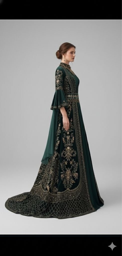 Georgette Readymade Sharara Top Lehenga in Dark Black - Image 4