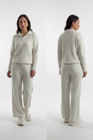 Women's Shirt Collar T-Shirt with Trouser Set ? Smart, Trendy & Effortlessly Chic