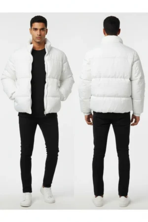 Men’s Stand Collar Winter Lightweight Down Jacket – Oversize, Warm Thick Coat