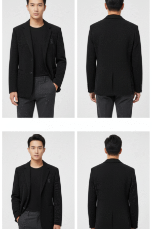 Black Stretch Formal Blazer – The Definition of Power, Precision & Timeless Style