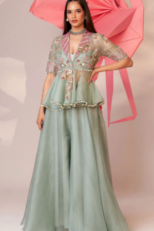 Mint Green Embellished Lehenga Set