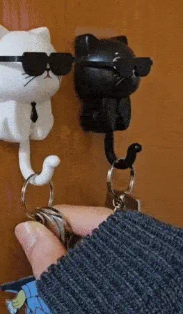 Cool Cat Duo Keychain with Sunglasses
