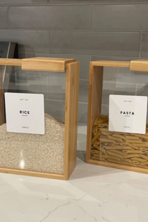 Modern Glass & Bamboo Food Storage Jars