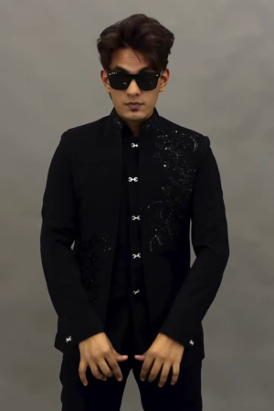 Embellished Tailored-Fit Jodhpuri Bandhgala