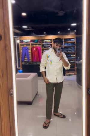 Dove Bird Embroidered Casual Shirt