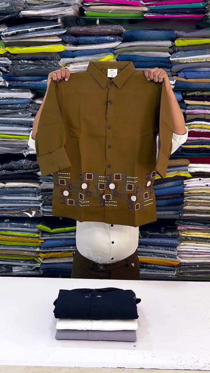Floral Hand Embroidered Shirt - Image 6