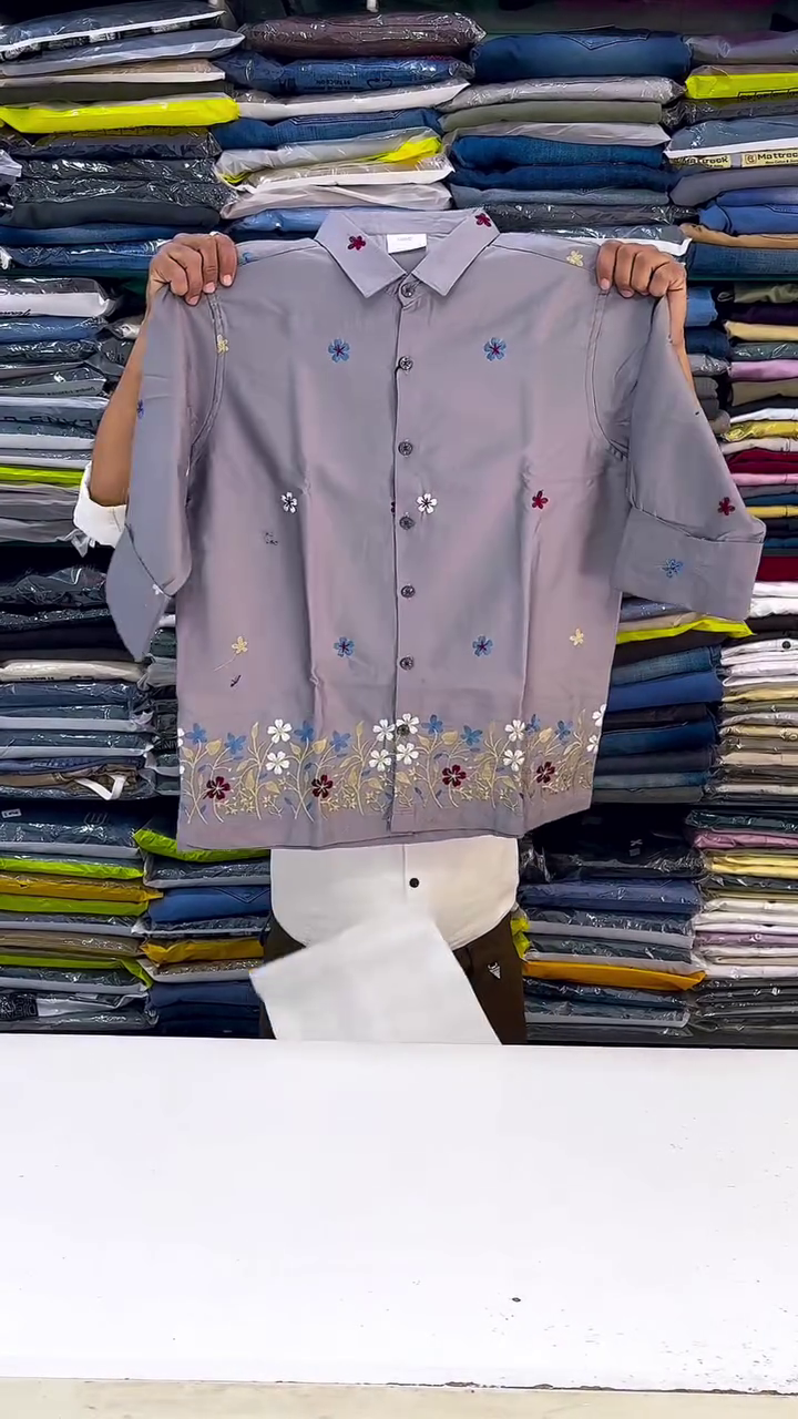 Floral Hand Embroidered Shirt - Image 3