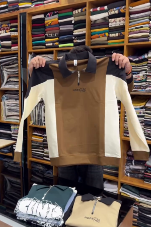 Men Striped Polo Collar T-shirt