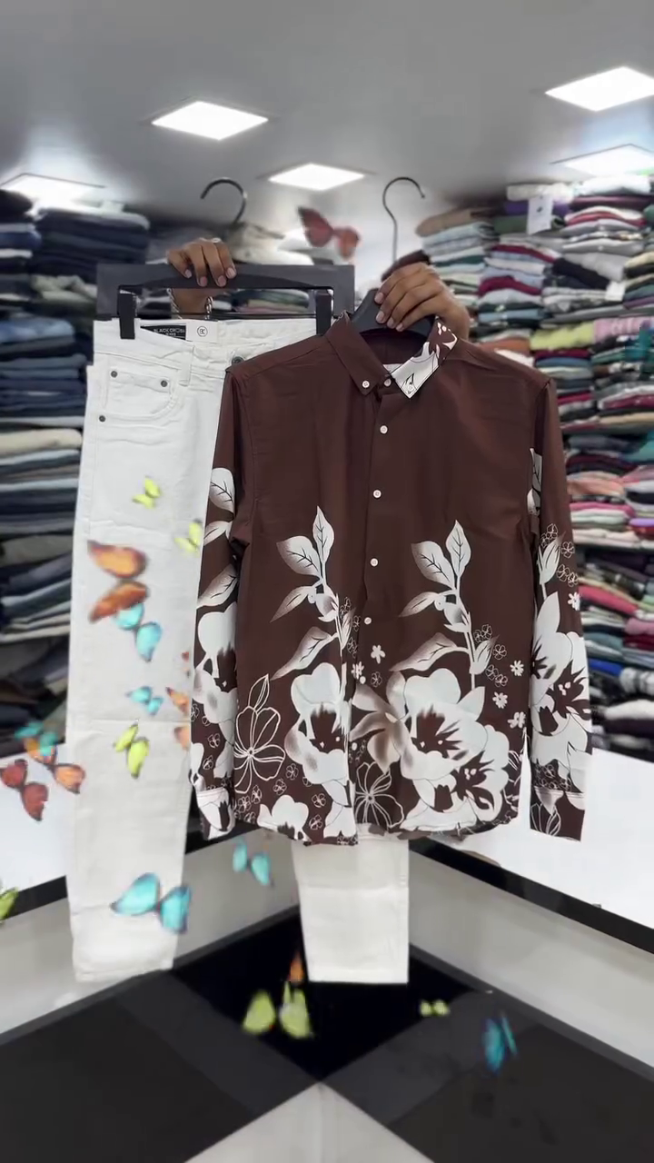 Men Slim Fit Floral Printed Casual Shirt - Image 3