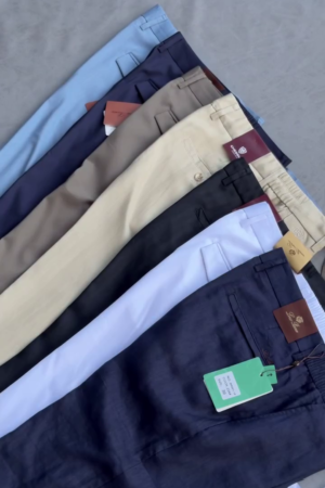 Men's White Cotton Rich Solid Slim Fit Gurkha pants