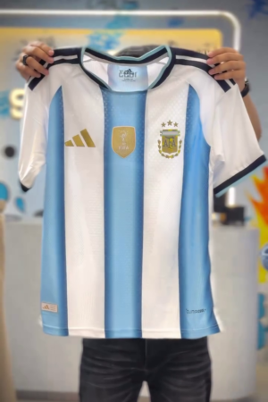 Striped Applique Slim Fit Argentina 24 Home Jersey T-shirt