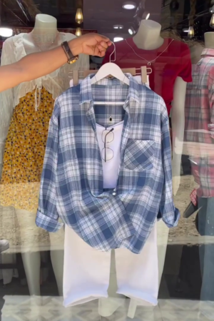 Women Long Sleeve Plaid Button Down Buffalo Shirt Blouse Tops