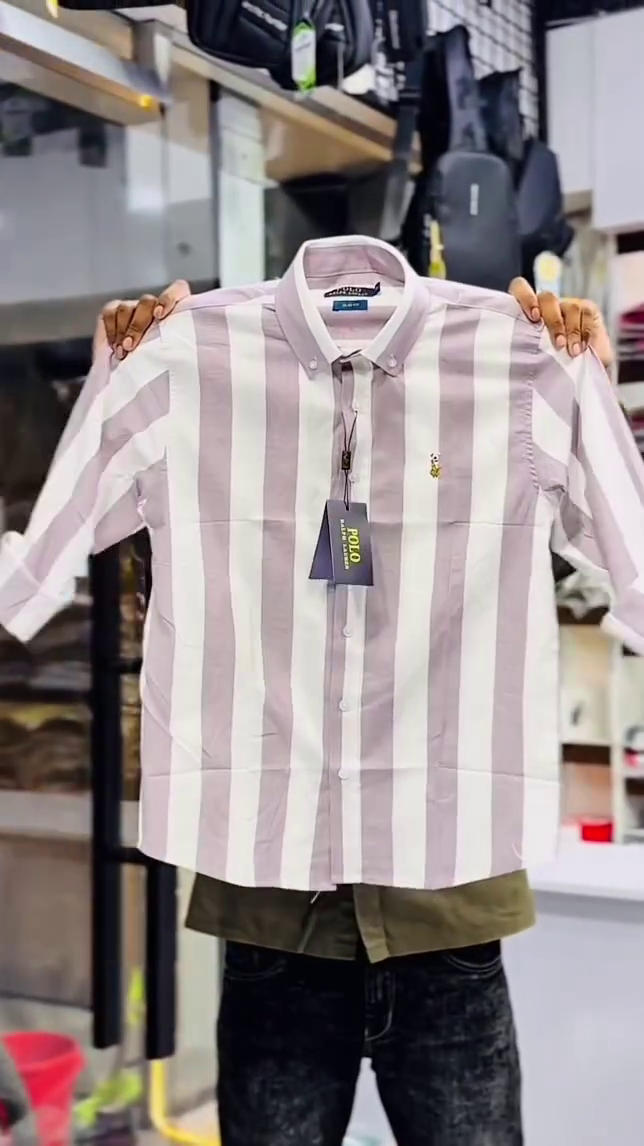 Men Slim Fit Vertical Striped Spread Collar Pure Cotton Shirt - Image 8
