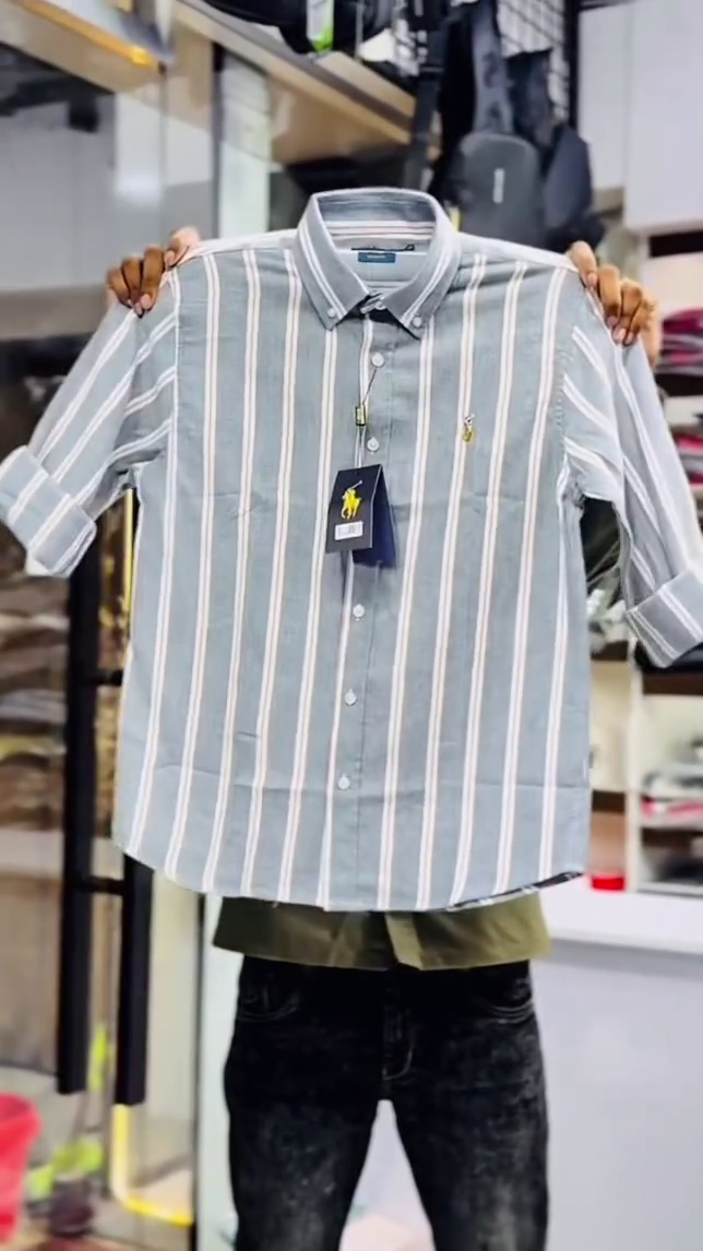 Men Slim Fit Vertical Striped Spread Collar Pure Cotton Shirt - Image 7