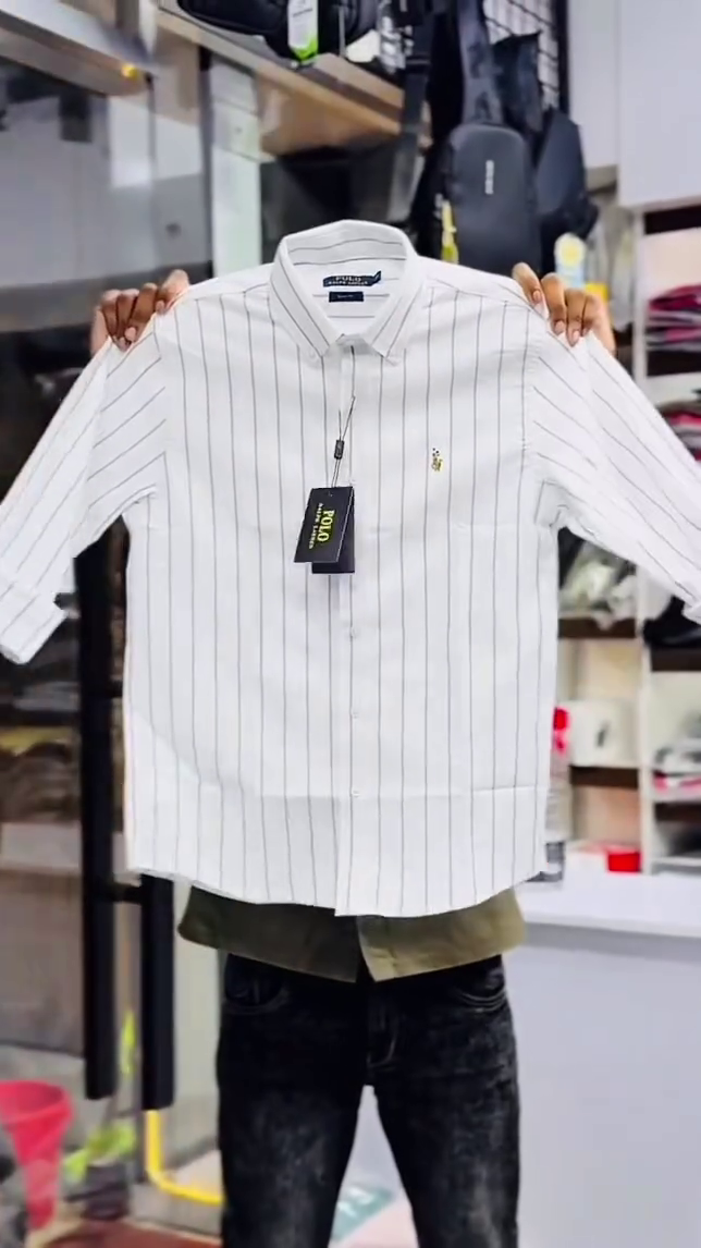 Men Slim Fit Vertical Striped Spread Collar Pure Cotton Shirt - Image 5