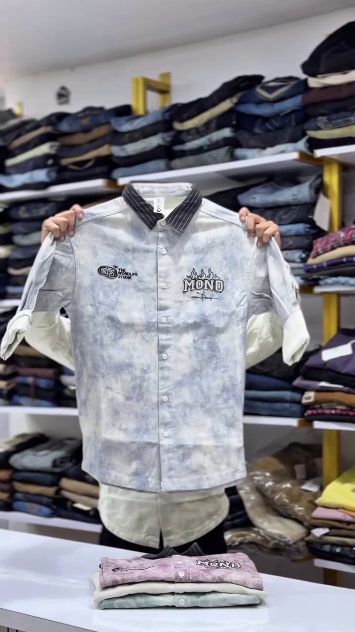 Men Abstract Printed Spread Collar Cotton Casual Shirt - Image 10